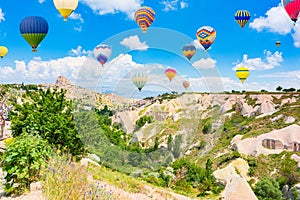 Fly of air balloons in Unique natural place - Cappadocia , Turkiye