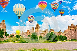 Fly of air balloons in Unique natural place - Cappadocia , Turkiye