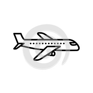 Fly airplane or aicraft icon for aviation transportation