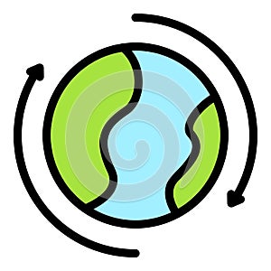 Fly around world icon vector flat