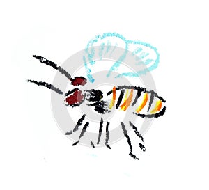 Fly bee simple illustration