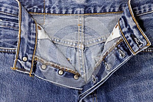 Fly of the blue jeans