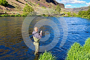 Fly Fisherman Deschutes River