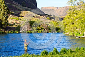 Fly Fisherman Deschutes River