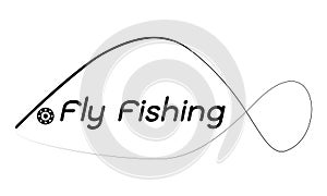 Fly fisherman fishing.graphic fly fishing.clip art black fishing on white background.