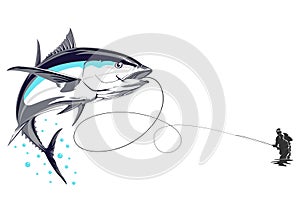 Fly fisherman fishing.graphic fly fishing.clip art black fishing on white background.