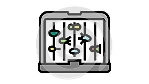 fly fishing box color icon animation