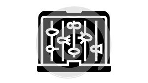 fly fishing box glyph icon animation