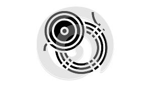 fly fishing line glyph icon animation