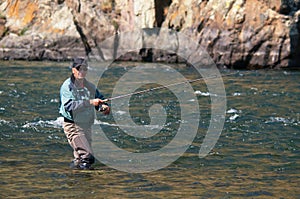 Fly fishing in Mongolia - grayling fish