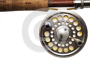 Fly Fishing Reel White Background