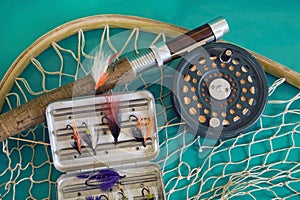 Fly fishing rod and net
