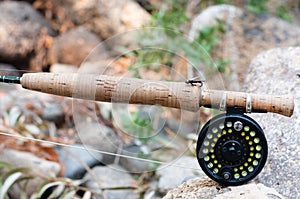 Fly fishing rod, reel and fly