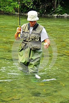 Fly-fishing for trout