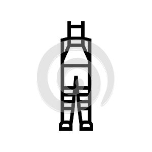 fly fishing waders line icon vector illustration photo