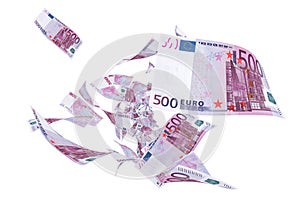 Fly Five hundred euro banknotes