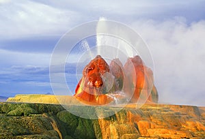 Fly Geyser Hot Spring at Blackrock Desert  Nevada