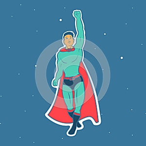 Fly Hero Man Vector illustration