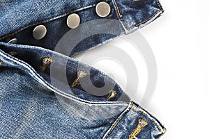 Fly of the jeans with button closure photo