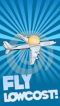 Fly lowcost airplane background