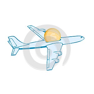 Fly lowcost airplane vector