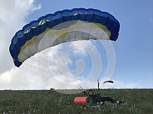 Fly men is a pilot of his body in air. Paragliding and speedflying. Air sport as a way of life.