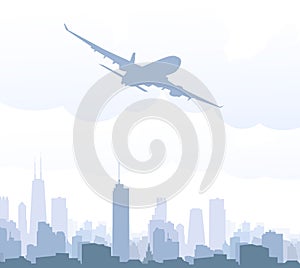 Fly over City-vector