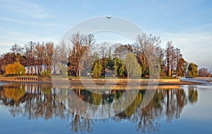 Fly over lake