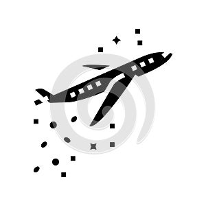 fly plane financial freedom money glyph icon vector illustration