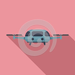 Fly taxi icon, flat style