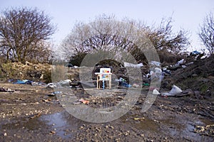 Fly tipped high chair