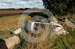 Fly tipping in the countryside photo