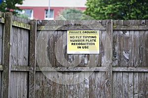 Fly tipping waste is monitored by council CCTV and an offence sign