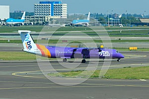 Flybe Bombardier Q400 at Schiphol