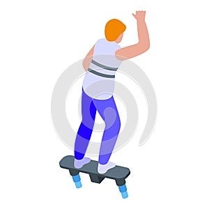 Flyboard activity icon isometric vector. Sky hobby boy