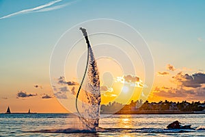 Flyboard Extreme, Man Flyboarding at Sunset, Key West South Florida