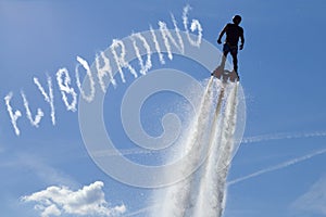 Flyboard show - water summer extreme sports