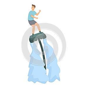 Flyboard watersport icon cartoon vector. Summer sea