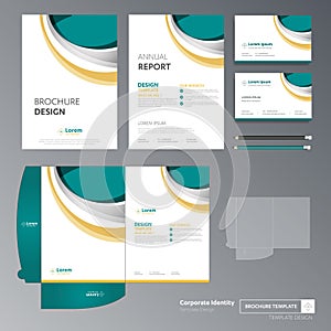 Flyer brochure business annual report cover template design Corporate Business Identity Folder digital technology company Element