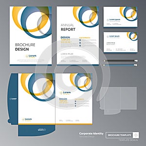 Flyer brochure business annual report cover template design Corporate Business Identity Folder digital technology company Element