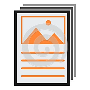 Flyer, brochure modern symbol. Vector icon isolated on white background for website, app, mobil etc