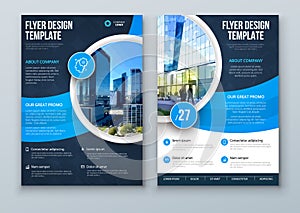 Flyer Brochure template layout design. Dark Blue Corporate business annual report, catalog, magazine, flyer mockup