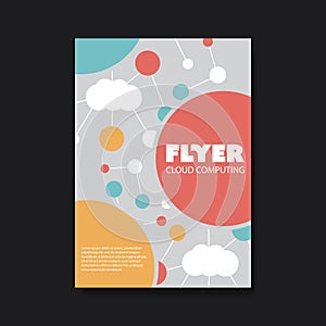Flyer of Cover Design Template with Cloud Computing, Networks Design Background