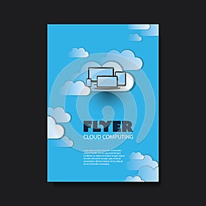 Flyer of Cover Design Template with Cloud Computing, Networks Design Background
