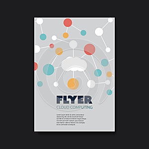 Flyer of Cover Design Template with Cloud Computing, Networks Design Background