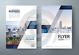 Flyer design, Leaflet cover presentation, book cover template vector. cityscape image