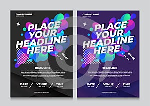 Flyer design sports abstract invitation template. fluid design-vector