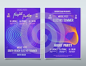 Flyer Electronic music festival, Sound Event, DJ Party abstract musical poster, Technology Background. Vector