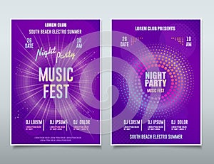 Flyer Electronic music festival, Sound Event, DJ Party abstract musical poster, Technology Background. Vector