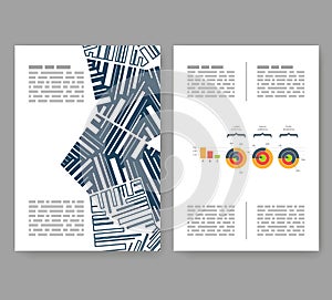 Flyer, leaflet, booklet layout. Editable design template A4